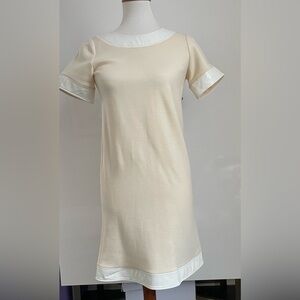 LISA PERRY Chic Cream Short Sleeve Dress